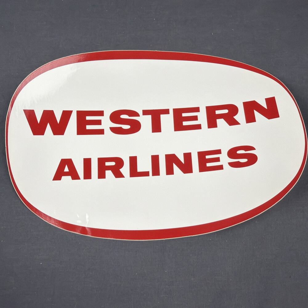 Rare 10”x7” Western Airlines Sticker Label 1940s-1950s